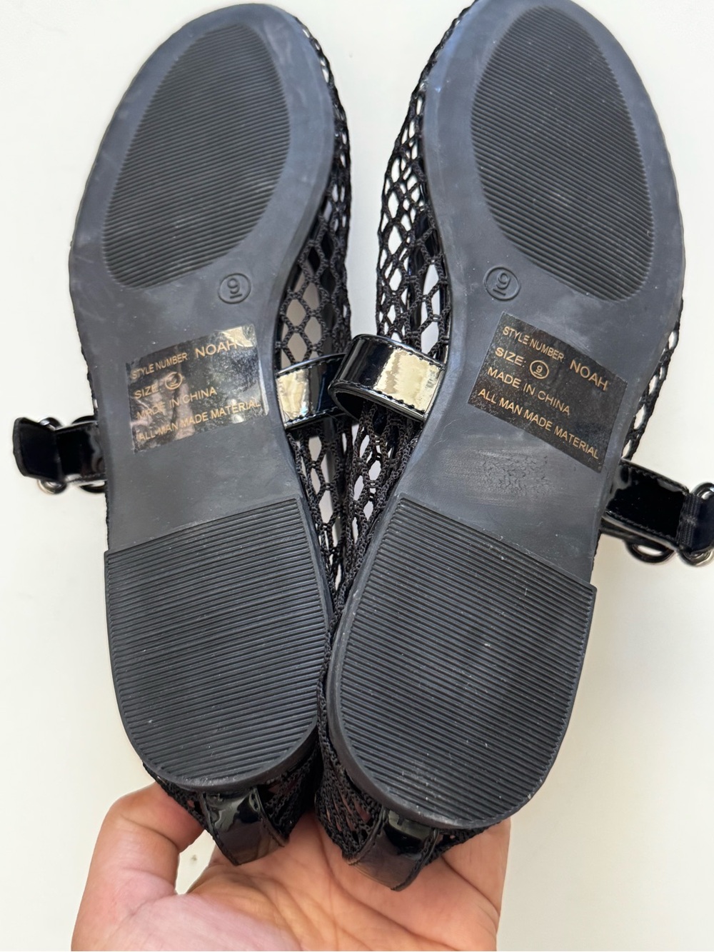 Emma New York Black Mesh Mary Jane Flats size 9 - Picture 7 of 7